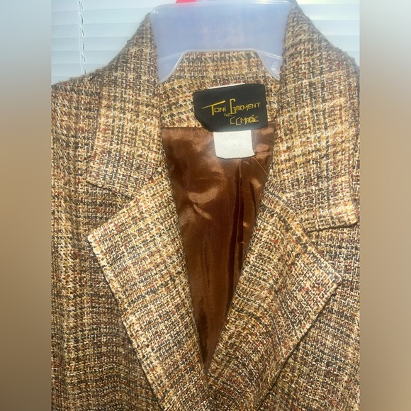 Vintage Toni Garment for CC Magic Size 4 Beige Tweed Blazer - Picture 3 of 4